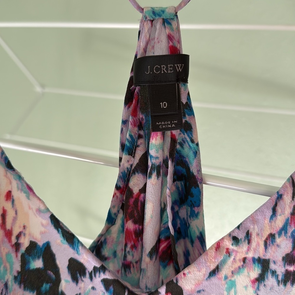 J. Crew Watercolor Abstract Floral Camisole Tank Top size 10 (RP7) - Picture 2 of 5